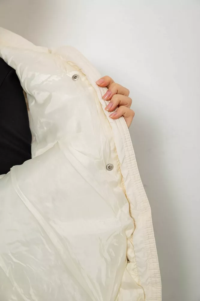 Купить Жилет женский с капюшоном  -уценка, цвет светло-бежевый, 207R2016-U-1 - Фото №7