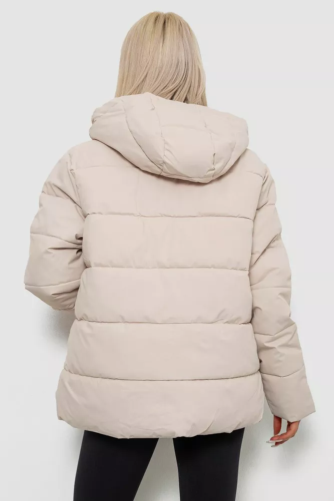 Купити Куртка жіноча демісезонна  -уцінка, колір світло-бежевий, 207R004-U-2 - Фото №4