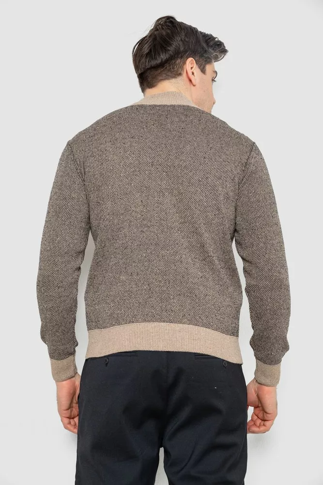 Купити Кофта чоловіча на блискавці з кишенями, колір бежевий, 161R1009 оптом - Фото №4