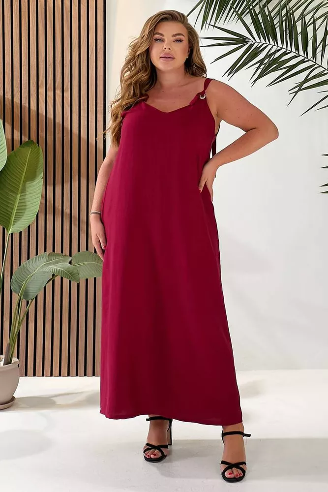 Купить Сарафан женский однотонный, цвет бордовый, 257R380 - Фото №5