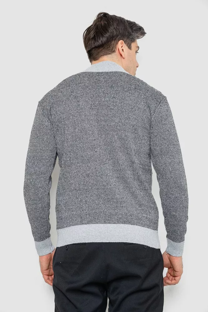 Купити Кофта чоловіча на блискавці з кишенями, колір сірий, 161R1009 оптом - Фото №4