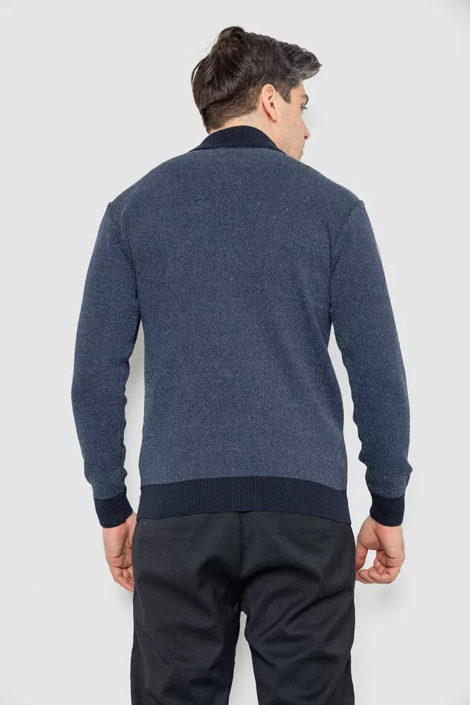 Купити Кофта чоловіча на блискавці з кишенями, колір синій, 161R1009 оптом - Фото №4