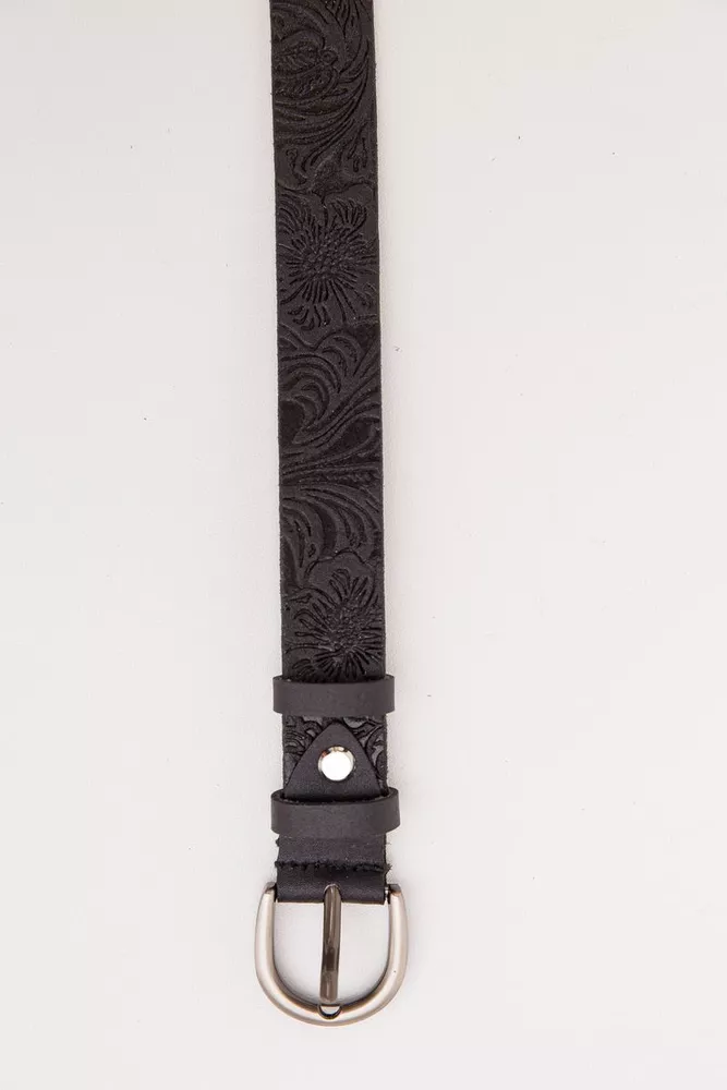 Купити Жіночий ремінь з класичною пряжкою, чорного кольору, 196RL25S0W103 - Фото №2