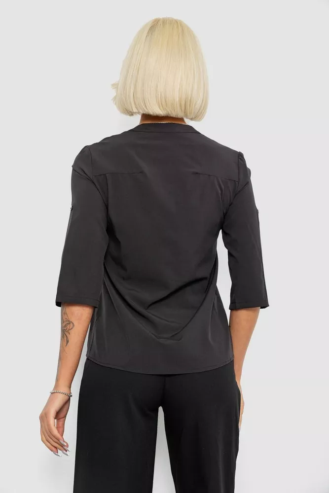 Купить Блуза однотонная, цвет черный, 230R97-1 - Фото №5