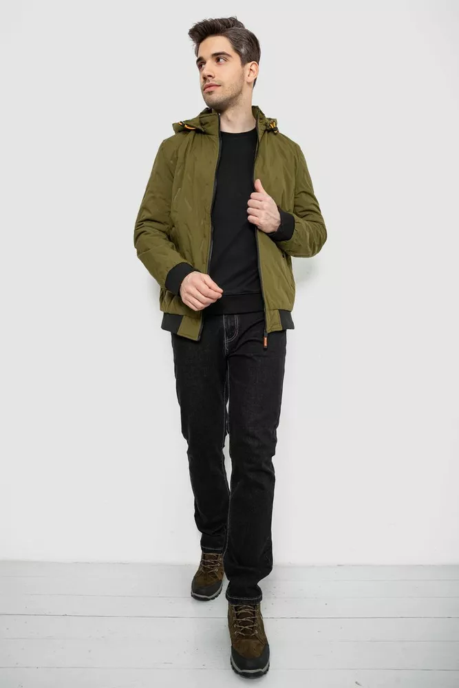 Купить Куртка мужская демисезонная с капюшоном, цвет хаки, 244RL-9882AL - Фото №2
