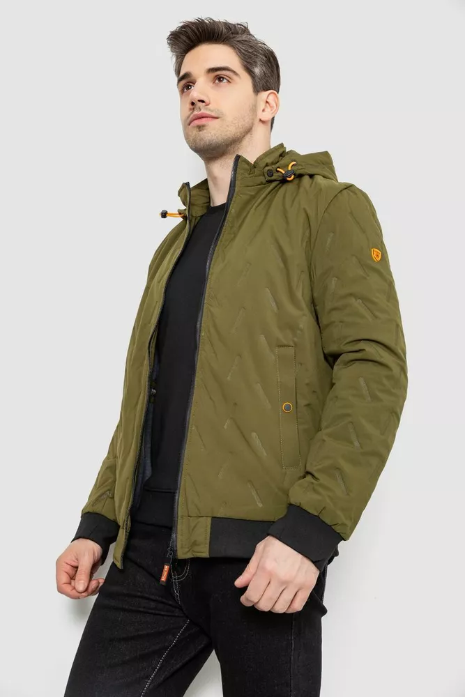 Купить Куртка мужская демисезонная с капюшоном, цвет хаки, 244RL-9882AL - Фото №3