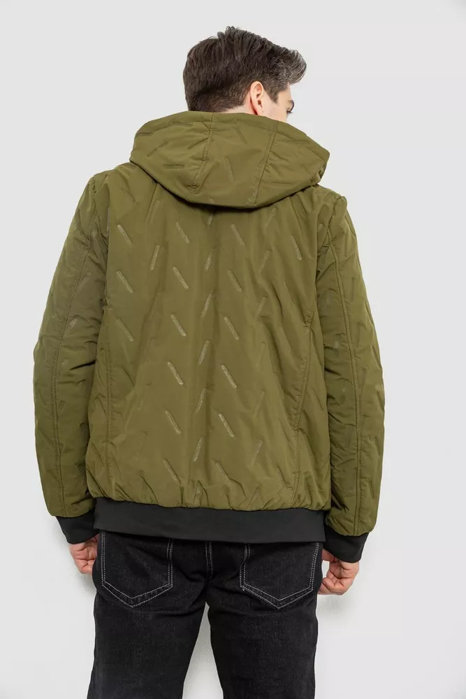 Купить Куртка мужская демисезонная с капюшоном, цвет хаки, 244RL-9882AL - Фото №4