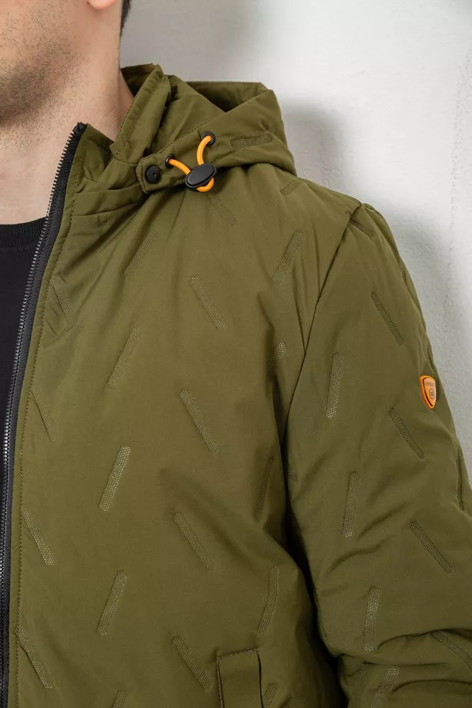 Купить Куртка мужская демисезонная с капюшоном, цвет хаки, 244RL-9882AL - Фото №5