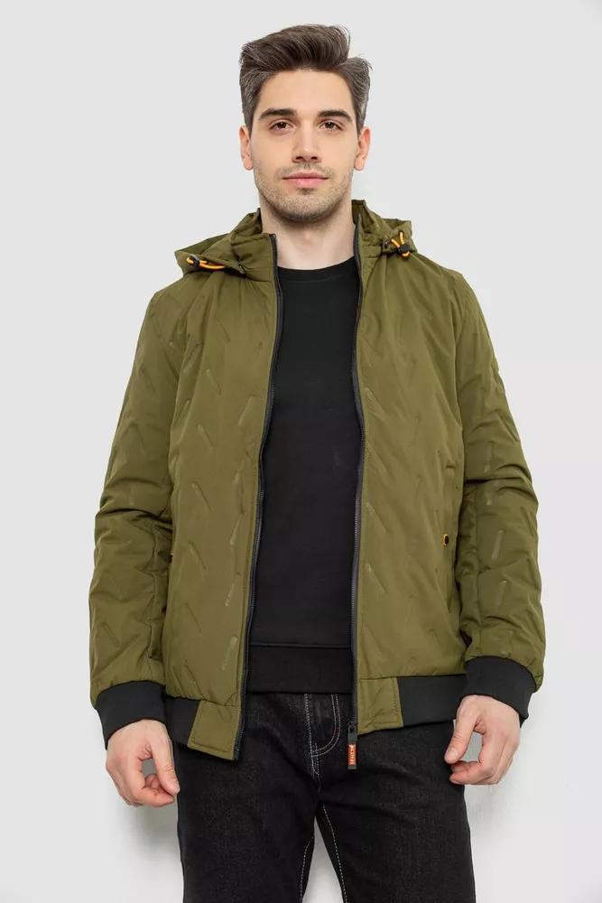 Купить Куртка мужская демисезонная с капюшоном, цвет хаки, 244RL-9882AL - Фото №1