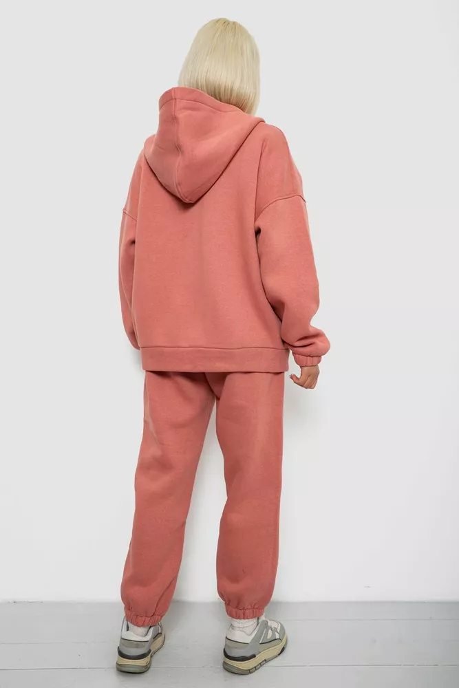 Купить Спортивный костюм женский на флисе, цвет пудровый, 247R1058K - Фото №4