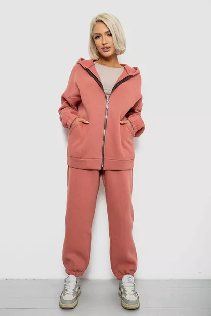 Спортивный костюм женский на флисе, цвет пудровый, 247R1058K