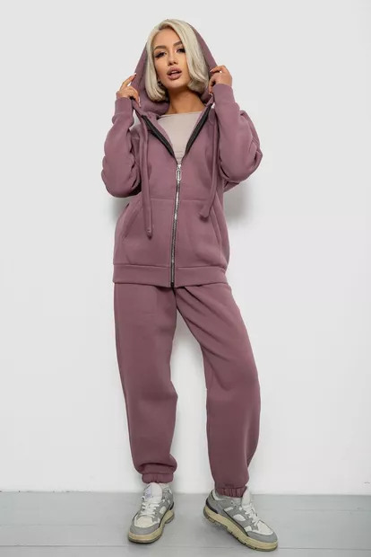 Спортивный костюм женский на флисе, цвет сливовый, 247R1058K