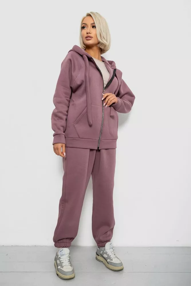 Купить Спортивный костюм женский на флисе, цвет сливовый, 247R1058K - Фото №3