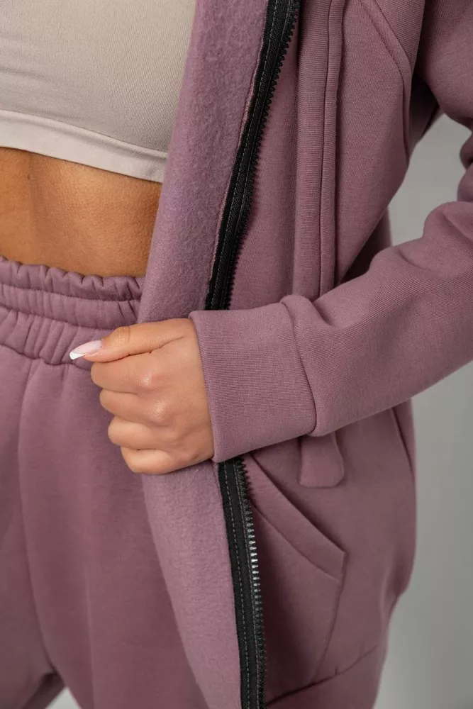 Купить Спортивный костюм женский на флисе, цвет сливовый, 247R1058K - Фото №6