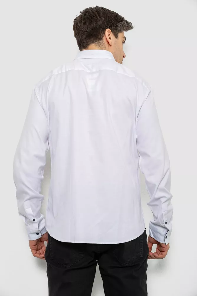 Купить Рубашка мужская однотонная, цвет белый, 186R6917-1 - Фото №4