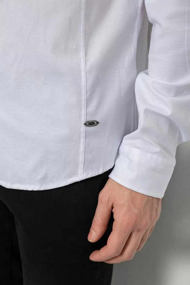 Купить Рубашка мужская однотонная, цвет белый, 186R6917-1 - Фото №6
