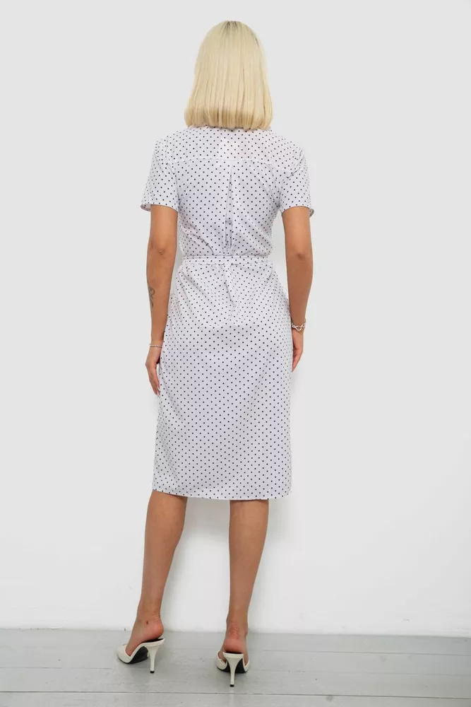 Купити Сукня у горох софт, колір білий, 257R175 - Фото №4
