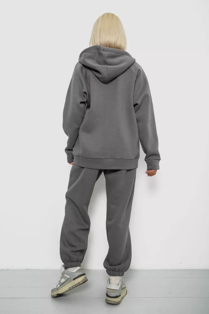 Купить Спортивный костюм женский на флисе, цвет серый, 247R1058K оптом - Фото №4