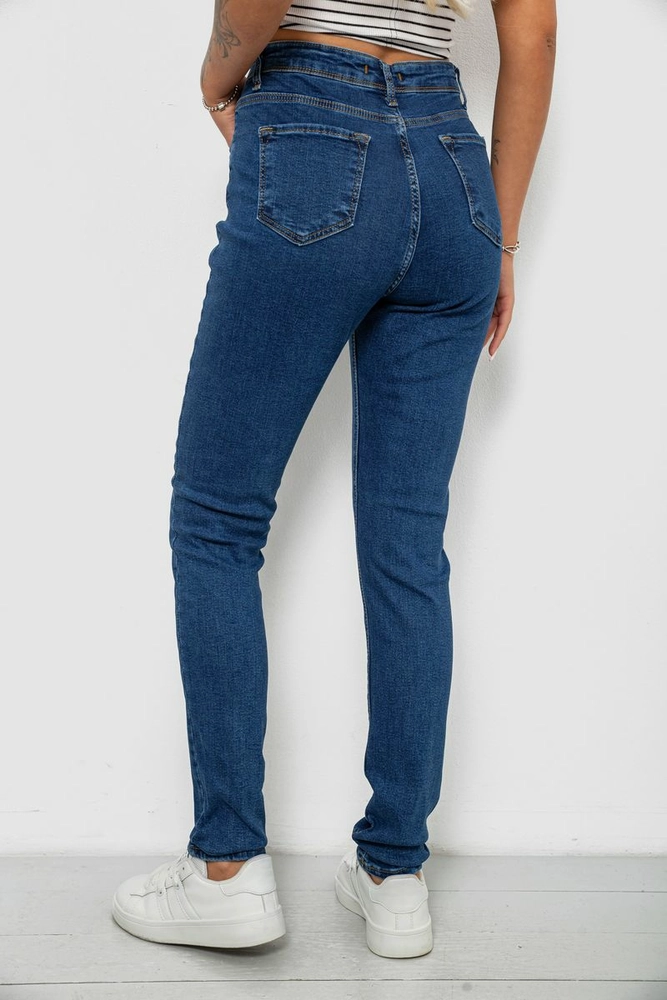 Купить Джинсы женские однотонные Skinny, цвет синий, 244R2001-B - Фото №4