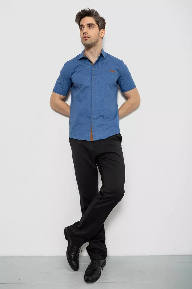 Купити Чоловіча сорочка з принтом, колір синій, 186R7482 - Фото №2