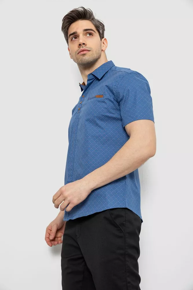 Купити Чоловіча сорочка з принтом, колір синій, 186R7482 - Фото №3