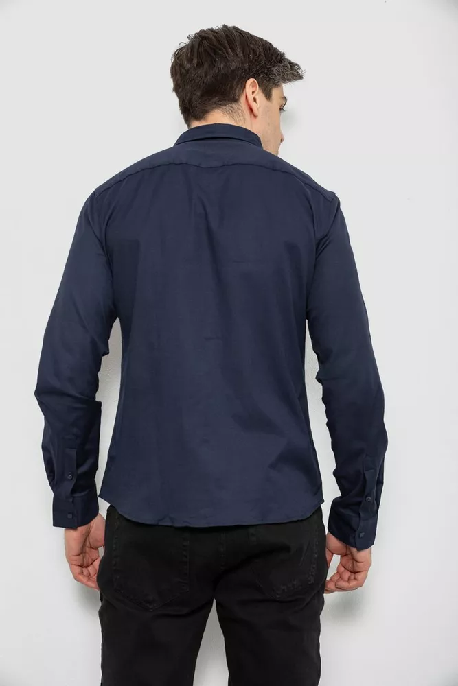 Купити Сорочка чоловіча однотонна, колір синій, 186R6917-1 - Фото №4
