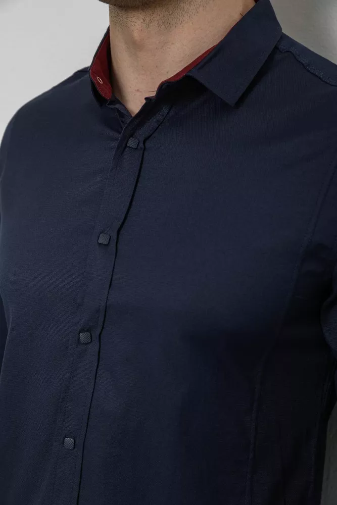 Купити Сорочка чоловіча однотонна, колір синій, 186R6917-1 - Фото №5