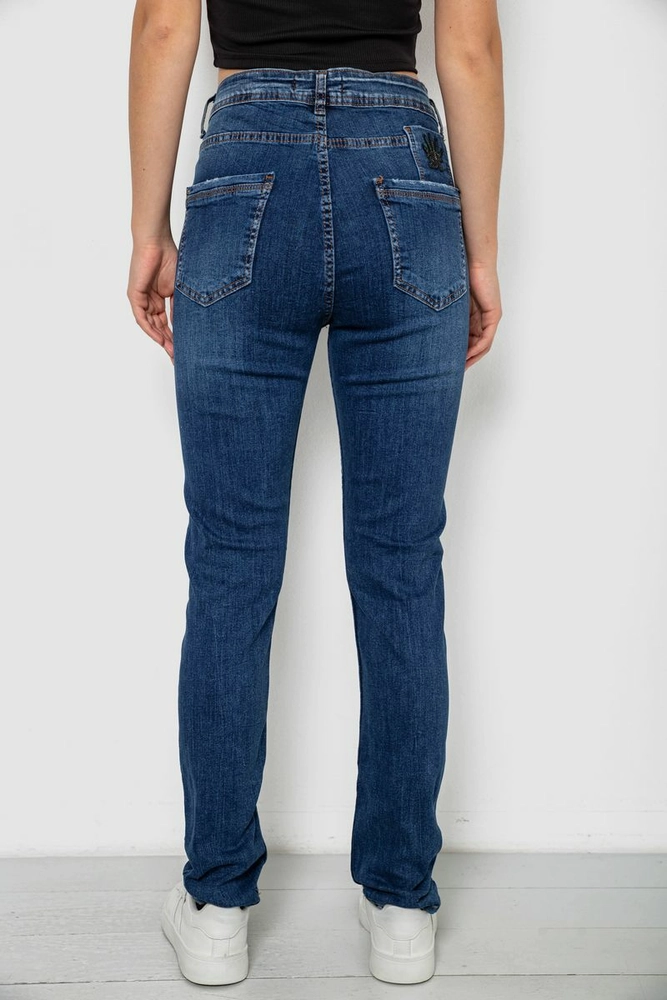 Купить Джинсы женские однотонные Skinny, цвет синий, 244R11966 - Фото №4