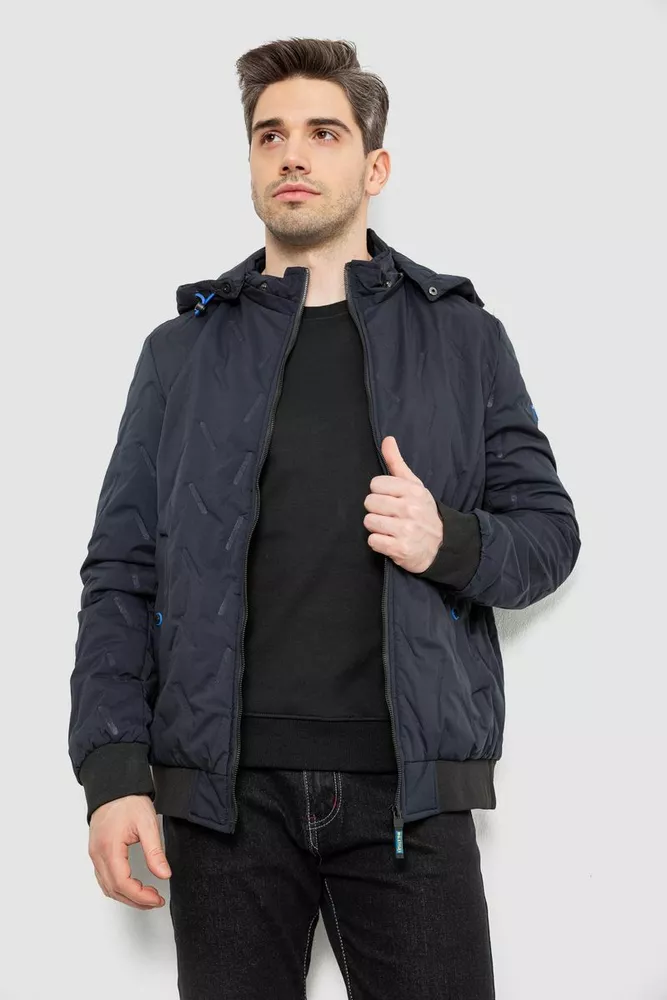 Купить Куртка мужская демисезонная с капюшоном, цвет синий, 244RL-9882AL - Фото №5