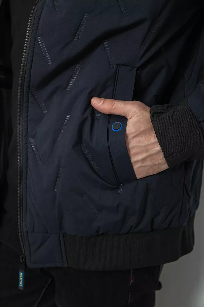 Купить Куртка мужская демисезонная с капюшоном, цвет синий, 244RL-9882AL - Фото №6