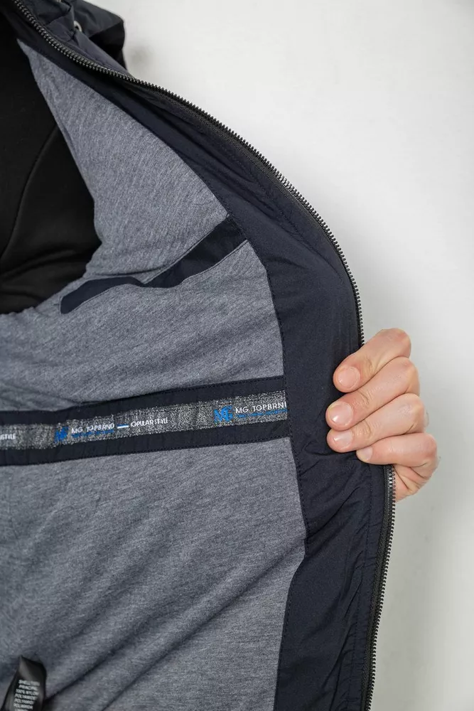 Купить Куртка мужская демисезонная с капюшоном, цвет синий, 244RL-9882AL - Фото №7