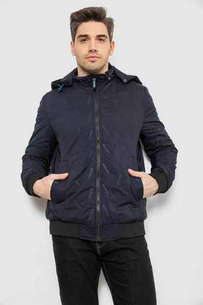Куртка мужская демисезонная с капюшоном, цвет синий, 244RL-9882AL