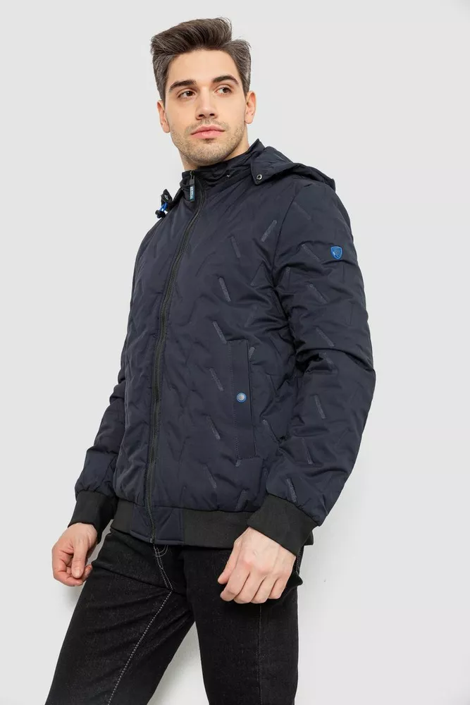 Купить Куртка мужская демисезонная с капюшоном, цвет синий, 244RL-9882AL - Фото №3