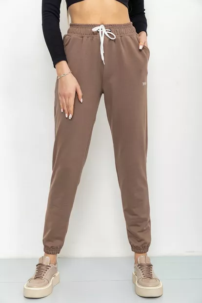 Спорт штаны женские двухнитка, цвет мокко, 129R1466