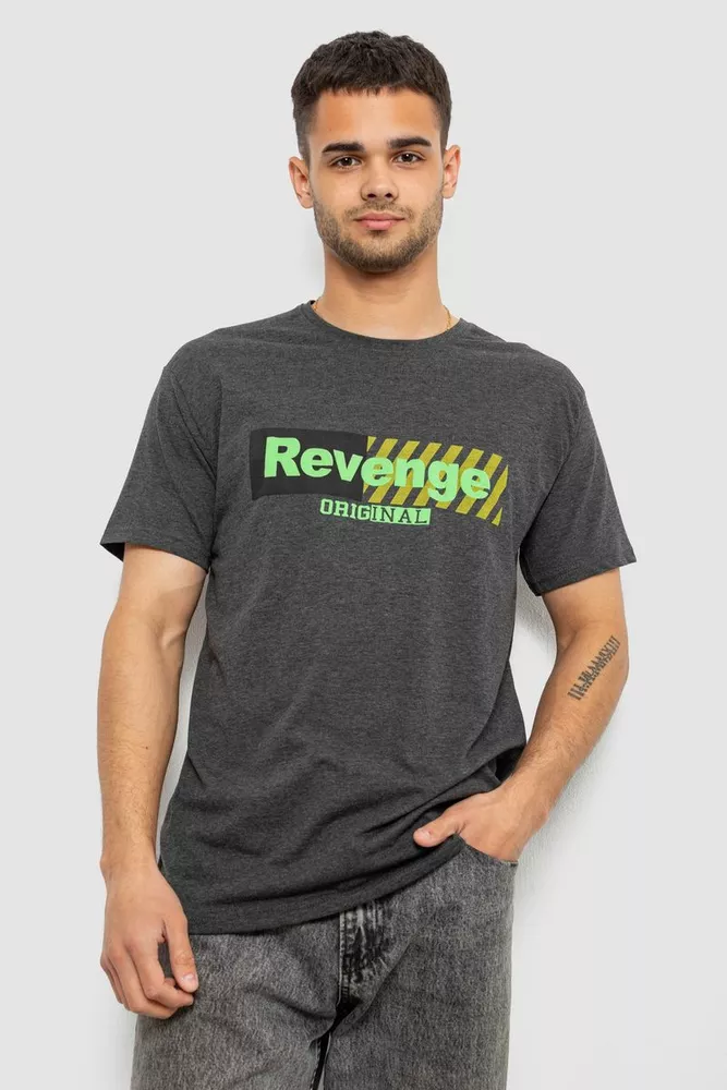 Купить Футболка мужская с принтом, цвет грифельный, 244R1020 - Фото №1