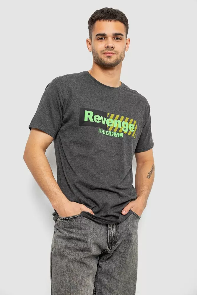 Купить Футболка мужская с принтом, цвет грифельный, 244R1020 - Фото №3