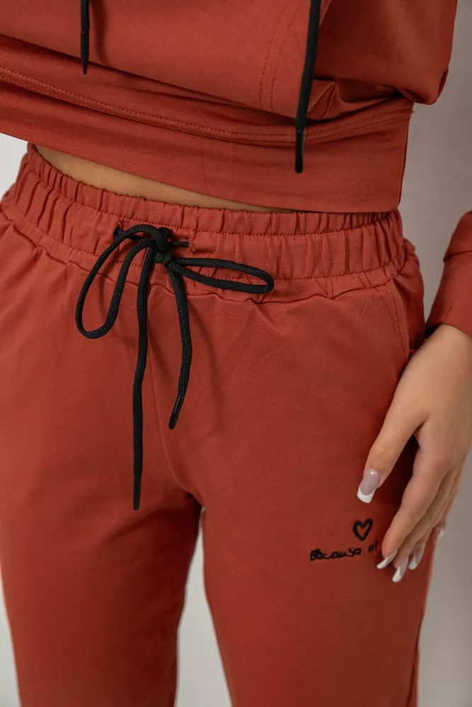 Купити Спортивний костюм жіночий двонитка  -уцінка, колір теракотовий, 214R1419-002-U-16 - Фото №6