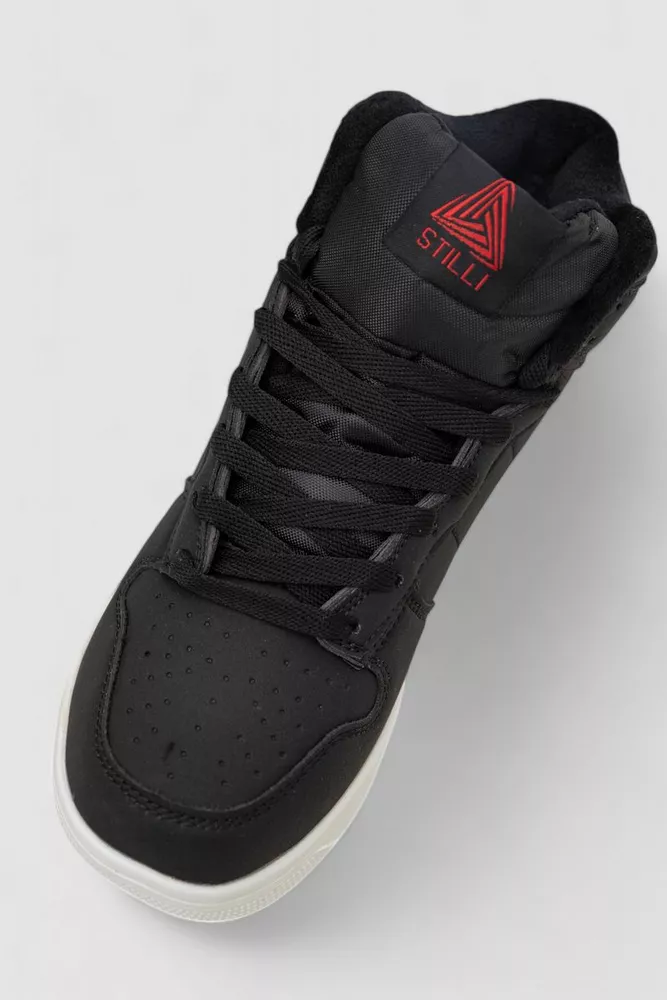 Купити Кросівки чоловічі зимові на хутрі  -уцінка, колір чорно-білий, 248RH1050-5-U-5 - Фото №2