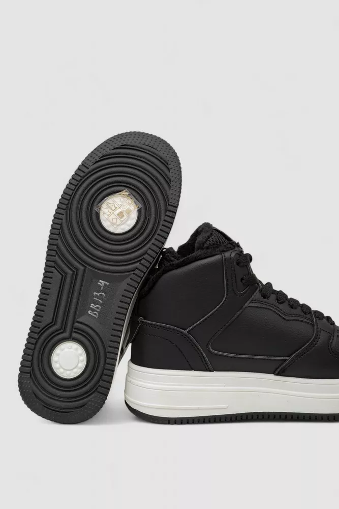 Купить Кроссовки женские зимние на меху, цвет черно-белый, 248RBB13 - Фото №5