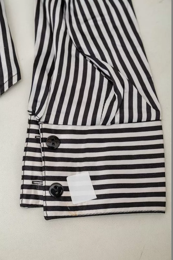 Купить Рубашка классическая в полоску  -уценка, цвет черно-белый, 230R66-2-U-2 - Фото №6