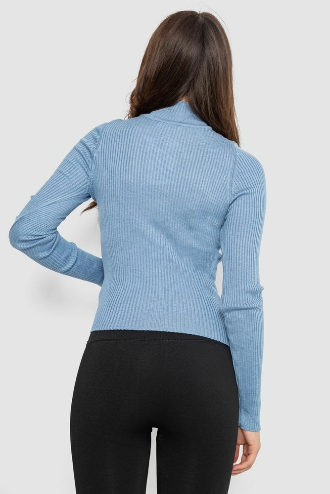 Купить Водолазка женская в рубчик, цвет джинс, 214R91306 - Фото №4