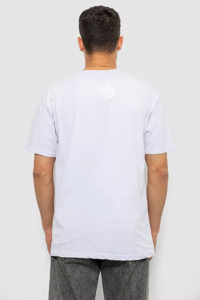 Купить Футболка мужская с принтом, цвет белый, 244R1020 - Фото №4