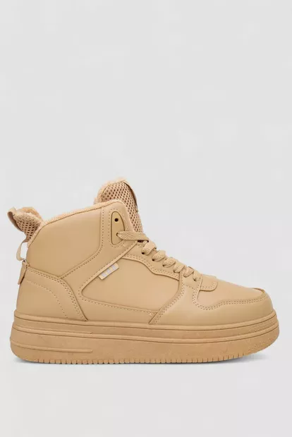 Кросівки жіночі зимові на хутрі, колір темно-бежевий, 248RBB13