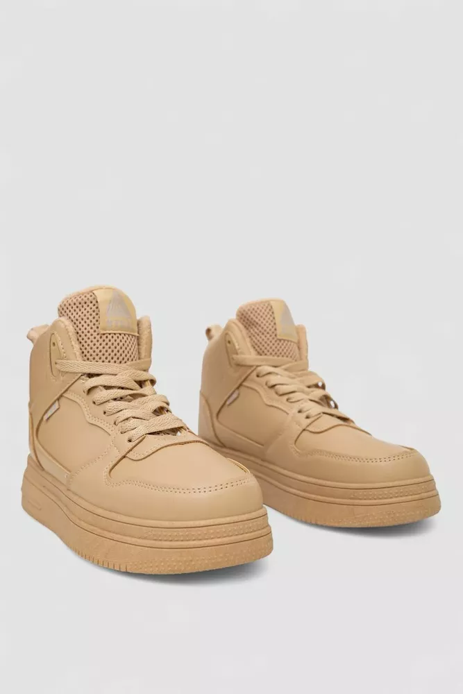 Купити Кросівки жіночі зимові на хутрі, колір темно-бежевий, 248RBB13 - Фото №3