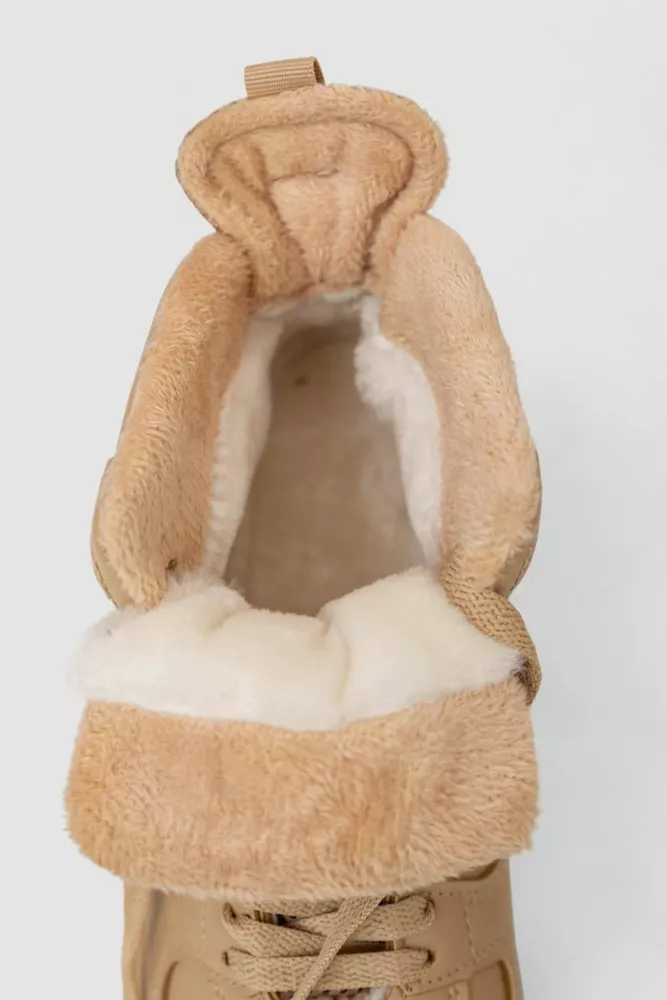 Купити Кросівки жіночі зимові на хутрі, колір темно-бежевий, 248RBB13 - Фото №6