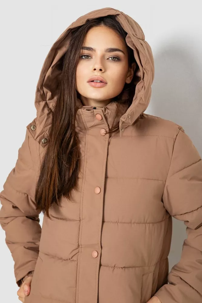 Купить Куртка женская удлиненная  -уценка, цвет бежевый, 207R006-U-5 - Фото №5