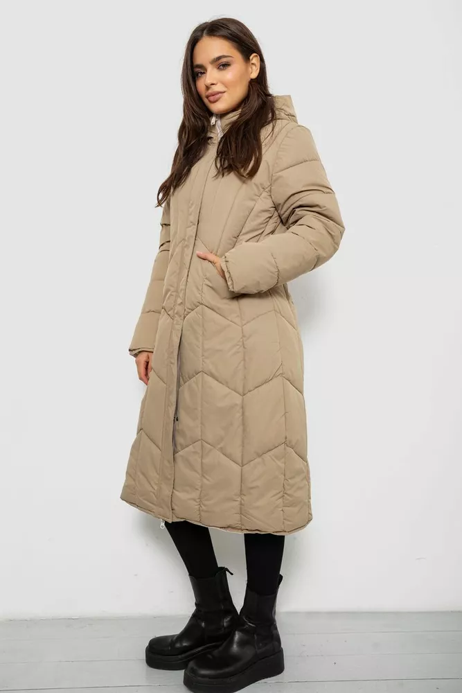 Купить Куртка женская двусторонняя зимняя  -уценка, цвет бежевый, 244R24115-U-3 - Фото №4