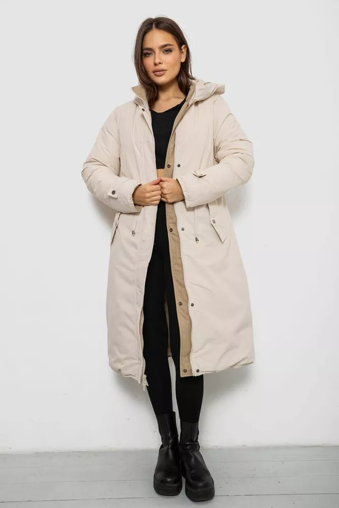 Купить Куртка женская двусторонняя зимняя  -уценка, цвет бежевый, 244R24115-U-3 - Фото №7