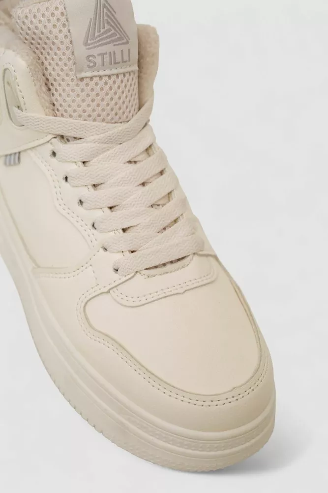 Купити Кросівки жіночі зимові на хутрі, колір бежевий, 248RBB13 - Фото №2