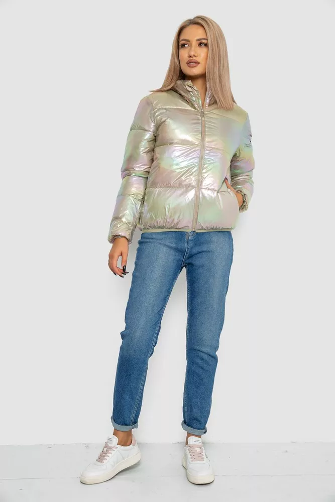 Купить Куртка женская демисезонная плащевка  -уценка, цвет бежевый, 243R2022-U-5 - Фото №2